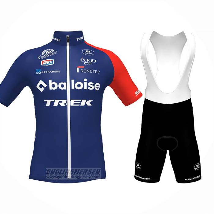 2023 Cycling Jersey Trek Blue Red Short Sleeve And Bib Short